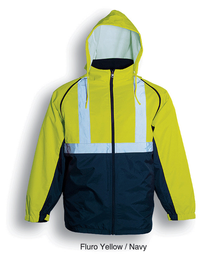 Unisex Adults Hi-Vis 3 In 1 Jacket With Reflective tape in Yellow/Navy