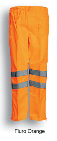 Unisex Adutls Hi-Vis Pants With Reflective Tape in Orange