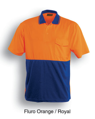 Unisex Adults Hi-Vis Safety Polo - Short Sleeve in Orange/Royal