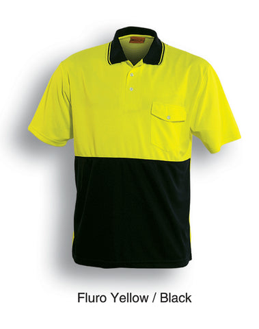 Unisex Adults Hi-Vis Safety Polo - Short Sleeve in Yellow/Black