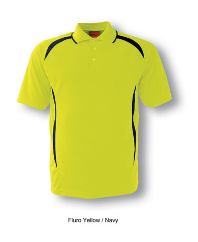 Unisex Adults Hi-Vis Safety Style Polo in Yellow/Navy