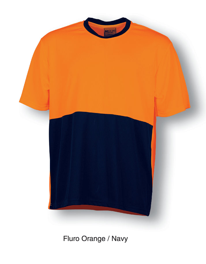 Unisex Adults Hi-Vis Safety Tee in Orange/Navy