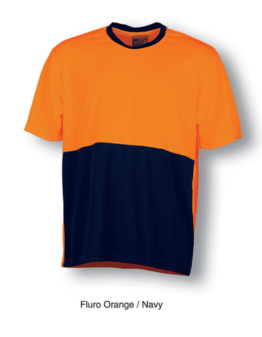 Unisex Adults Hi-Vis Safety Tee in Orange/Navy