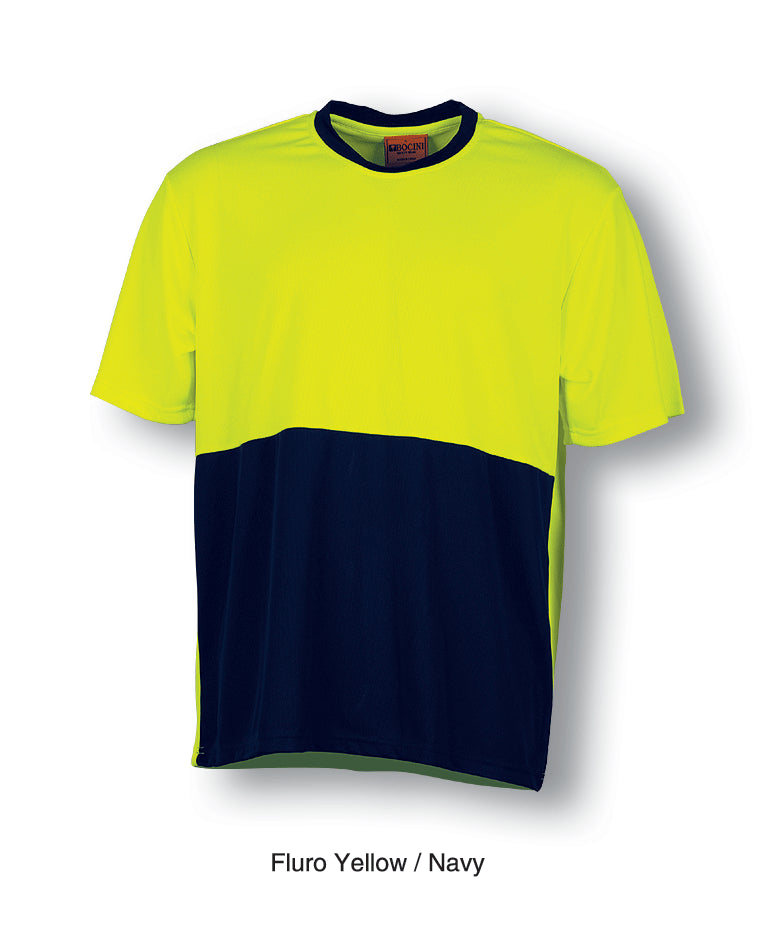 Unisex Adults Hi-Vis Safety Tee in Yellow/Navy