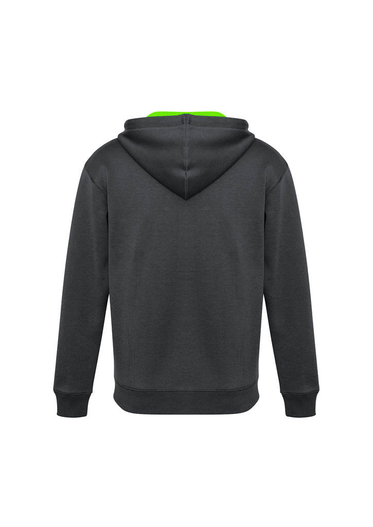 Renegade Unisex Hoodie Grey/Fluoro Lime/Silver back view