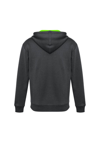 Renegade Unisex Hoodie Grey/Fluoro Lime/Silver back view