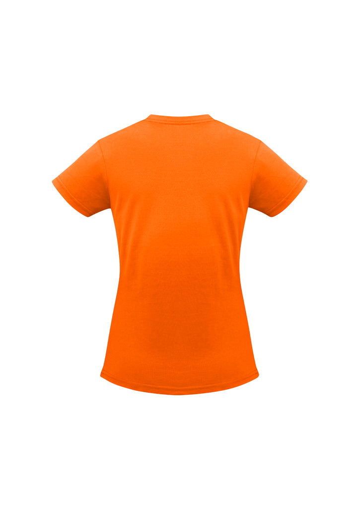 Ice Womens Short Sleeve Tee Fluoro Orange back view
