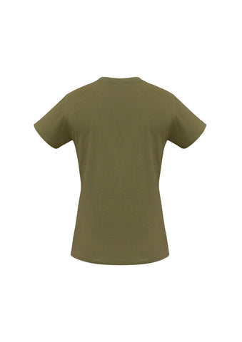 Ice Womens Short Sleeve Tee Khaki back view