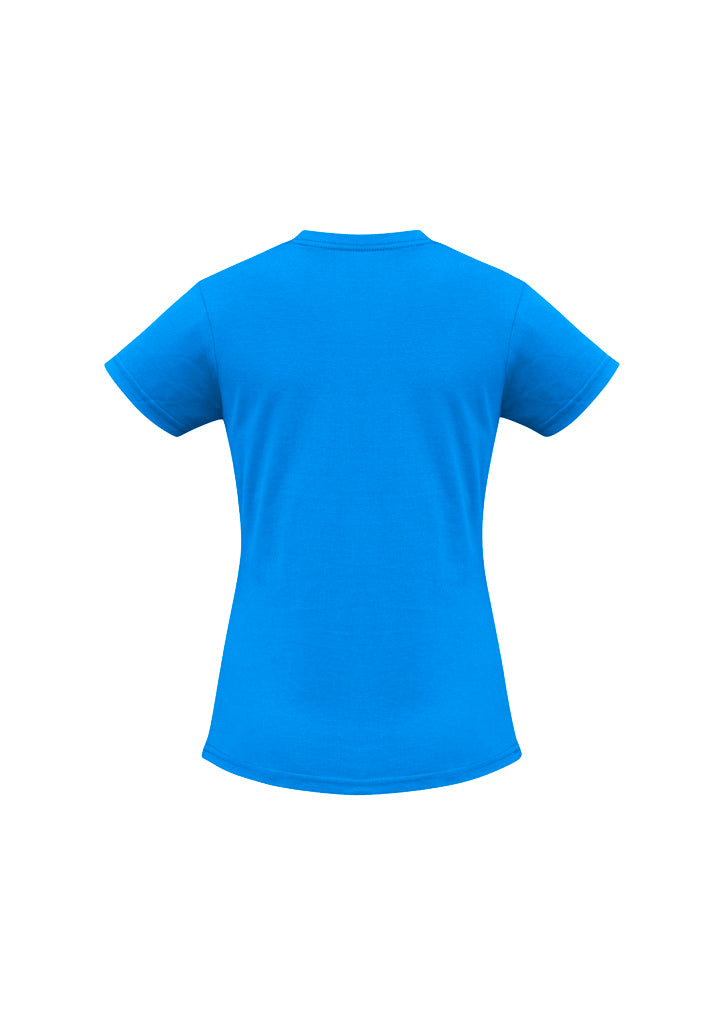 Ice Womens Short Sleeve Tee Neon Cyan back view