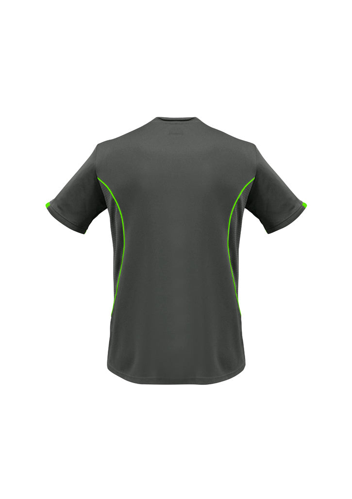 Razor Mens Short Sleeve Tee Grey/Fluoro Lime back view