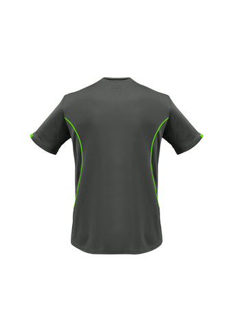 Razor Mens Short Sleeve Tee Grey/Fluoro Lime back view