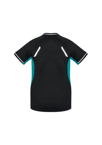 Renegade Womens Short Sleeve Tee Black/Teal/Silver back view