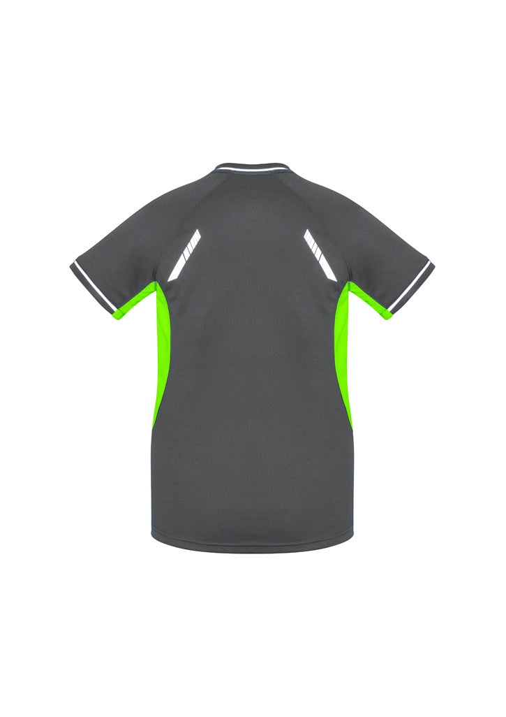 Renegade Womens Short Sleeve Tee Grey/Fluoro Lime/Silver back view