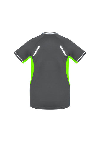 Renegade Womens Short Sleeve Tee Grey/Fluoro Lime/Silver back view