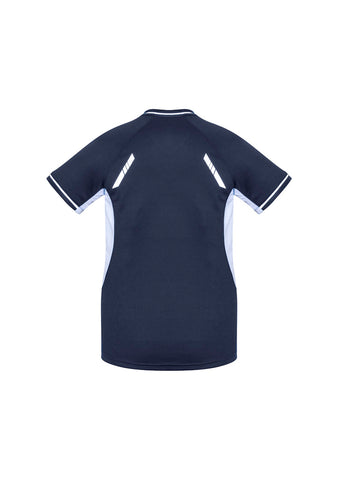 Renegade Womens Short Sleeve Tee Navy/White/Silver back view