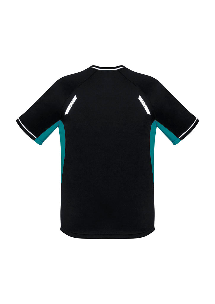 Renegade Mens Short Sleeve Tee Black/Teal/Silver back view