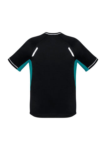 Renegade Mens Short Sleeve Tee Black/Teal/Silver back view