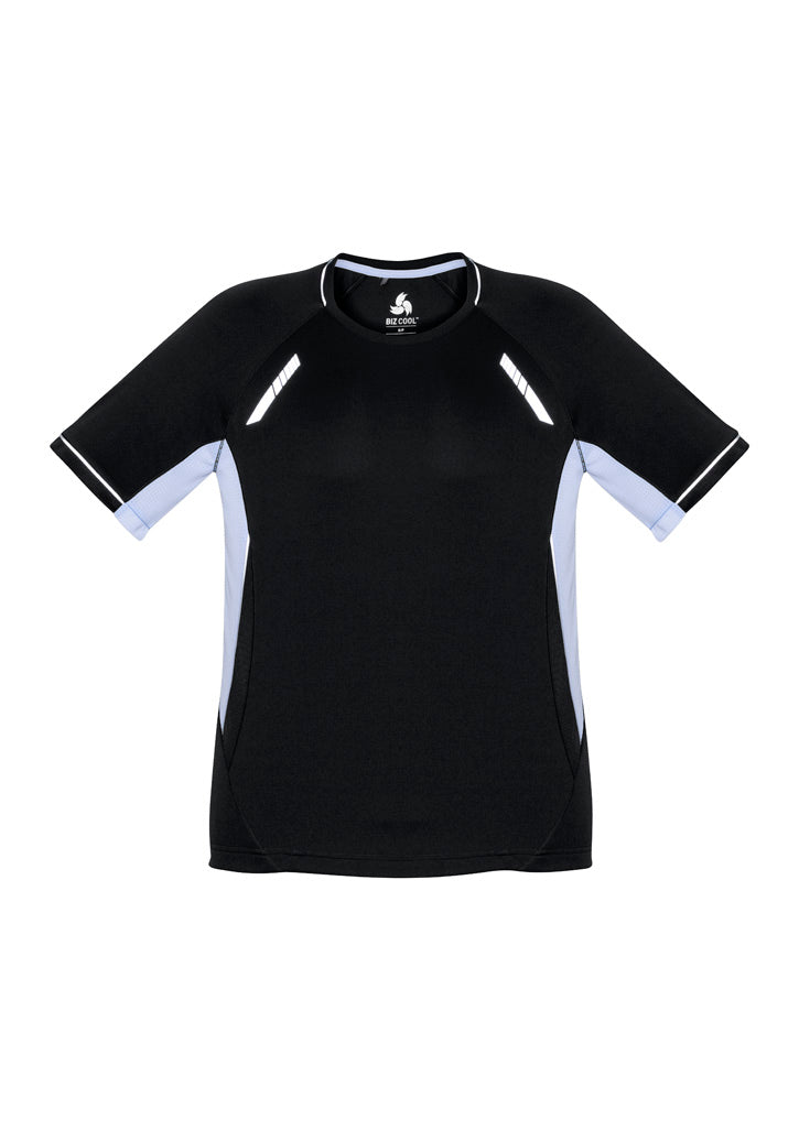 Renegade Mens Short Sleeve Tee Black/White/Silver front view