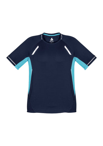 Renegade Mens Short Sleeve Tee Navy/Sky/Silver front view