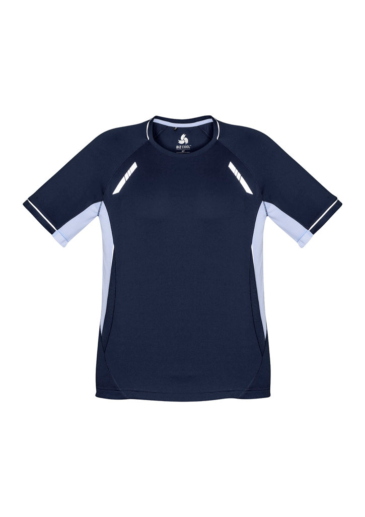 Renegade Mens Short Sleeve Tee Navy/White/Silver front view