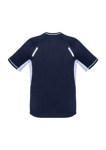 Renegade Mens Short Sleeve Tee Navy/White/Silver back view