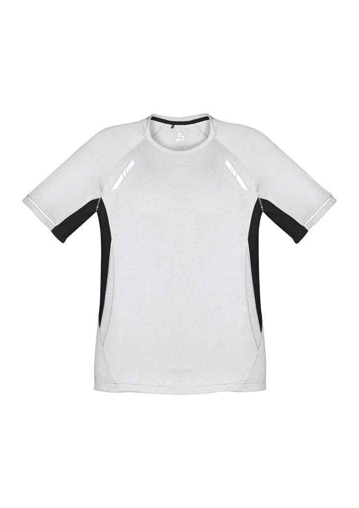 Renegade Mens Short Sleeve Tee White/Black/Silver front view