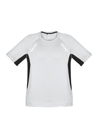 Renegade Mens Short Sleeve Tee White/Black/Silver front view