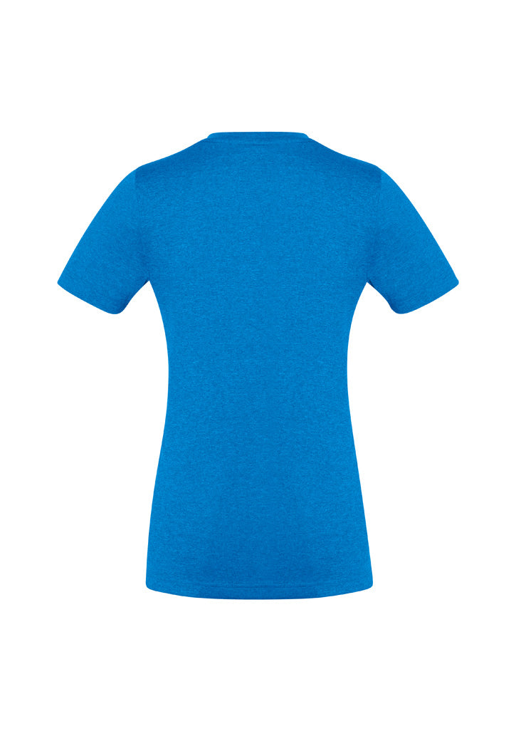 Aero Womens Short Sleeve Tee Cyan back view