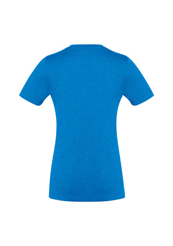 Aero Womens Short Sleeve Tee Cyan back view