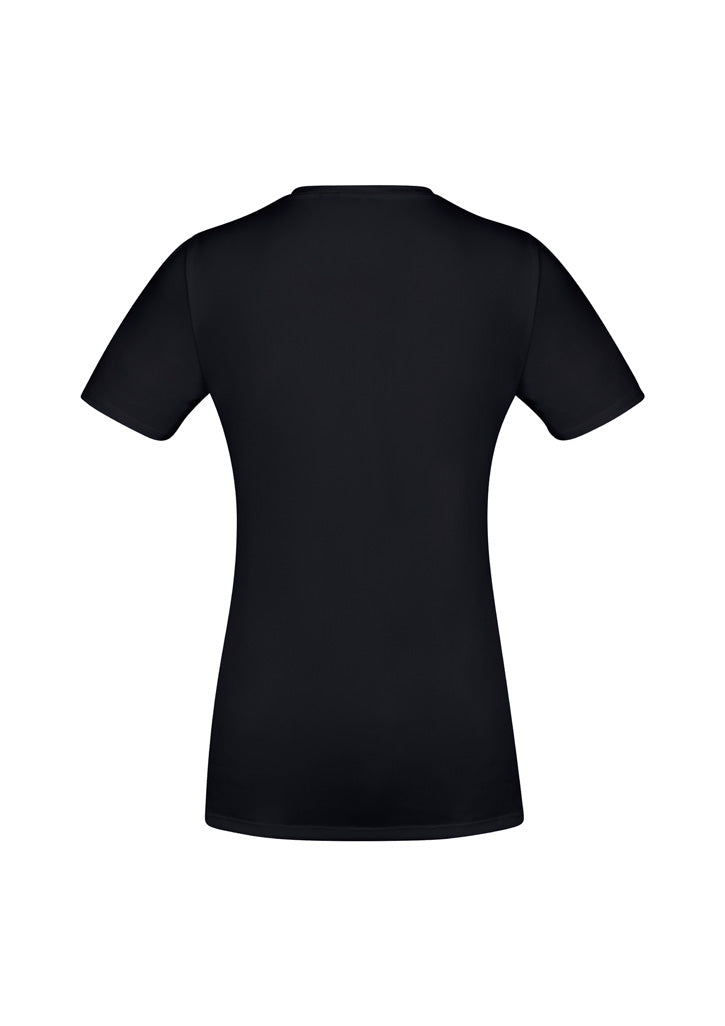 Aero Womens Short Sleeve Tee Solid Black back view