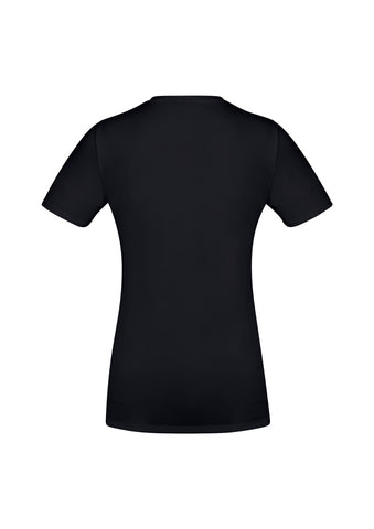 Aero Womens Short Sleeve Tee Solid Black back view