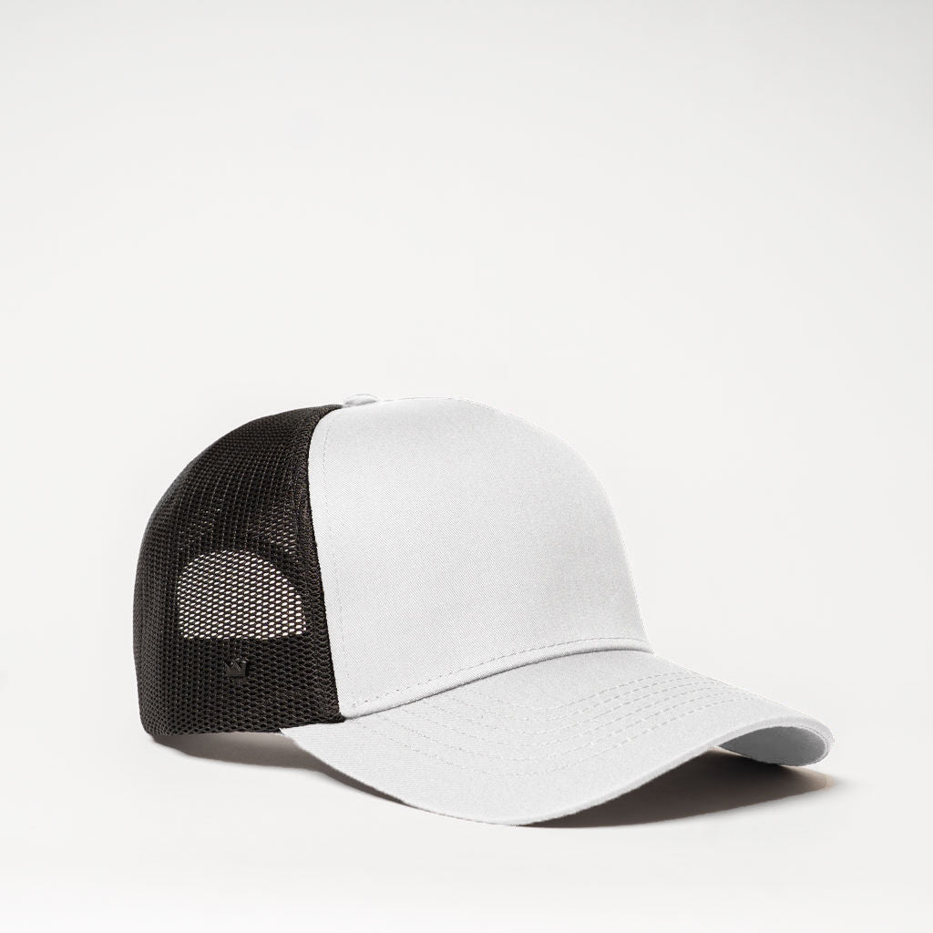 UC25500 UFlex Classic Ultra-lite 5 Panel Trucker Cap - White / Black Mesh