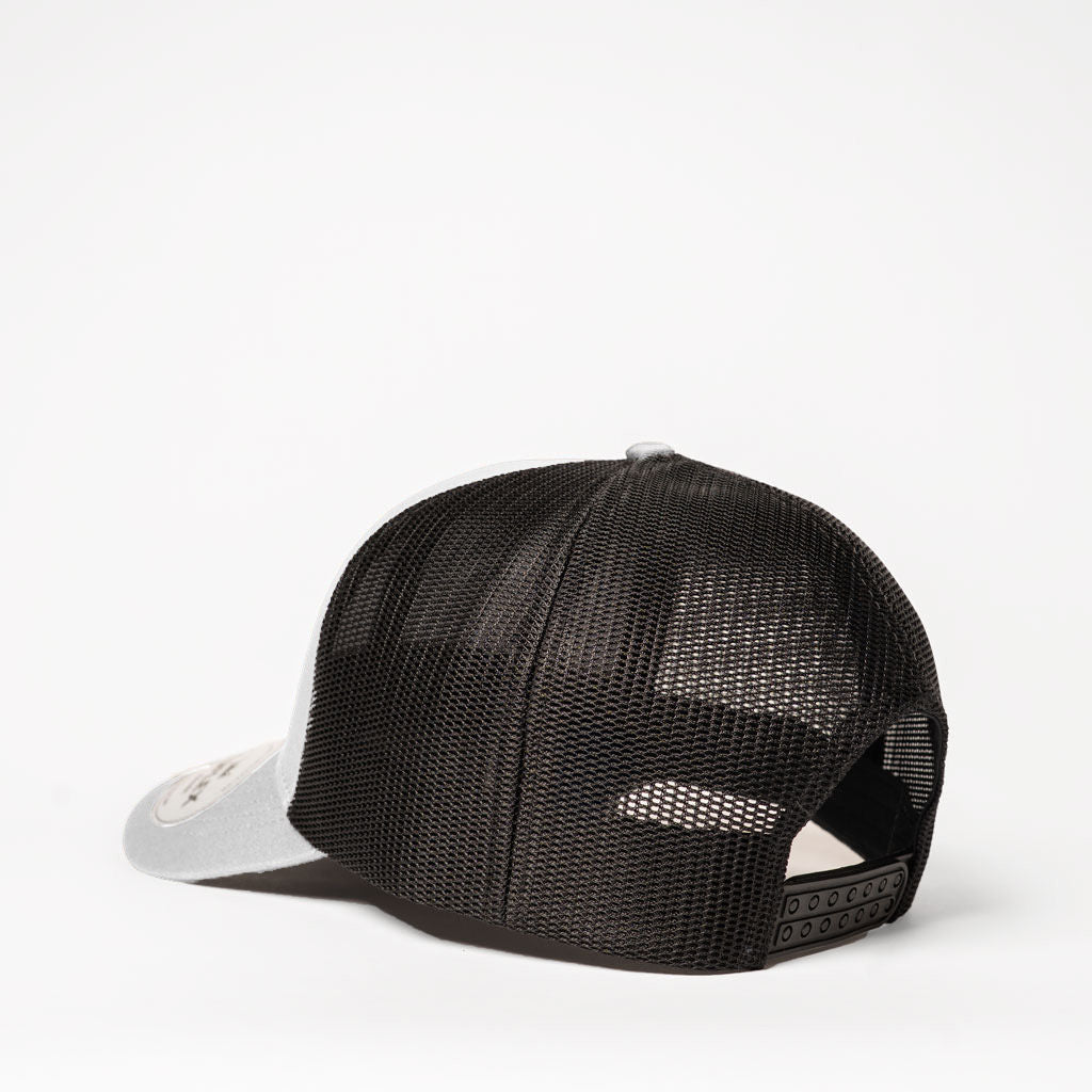 UC25600 UFlex Classic Ultra-lite 6 Panel Trucker Cap - White / Black Mesh