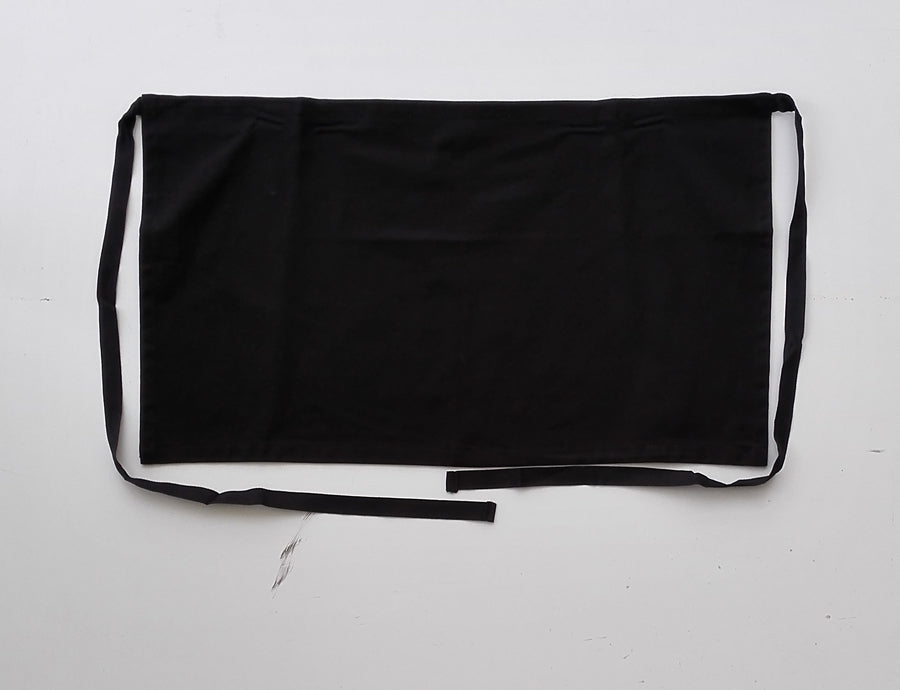 Cotton Drill Quarter Apron - No Pocket in Black