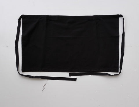 Cotton Drill Quarter Apron - No Pocket in Black