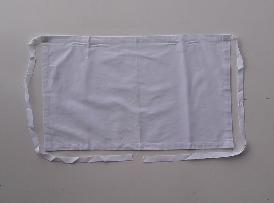 Cotton Drill Quarter Apron - No Pocket in White