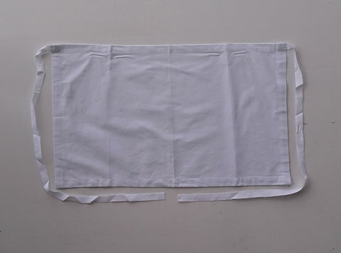 Cotton Drill Quarter Apron - No Pocket in White