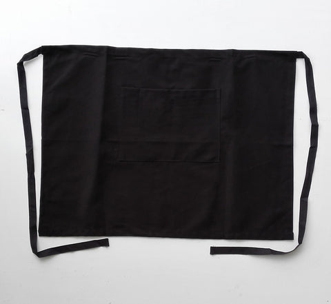 Cotton Drill Three Quarter Apron-With Pocket in Black