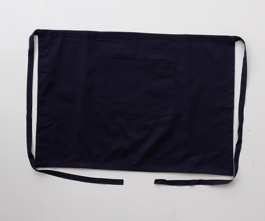 Cotton Drill Three Quarter Apron-With Pocket in Navy