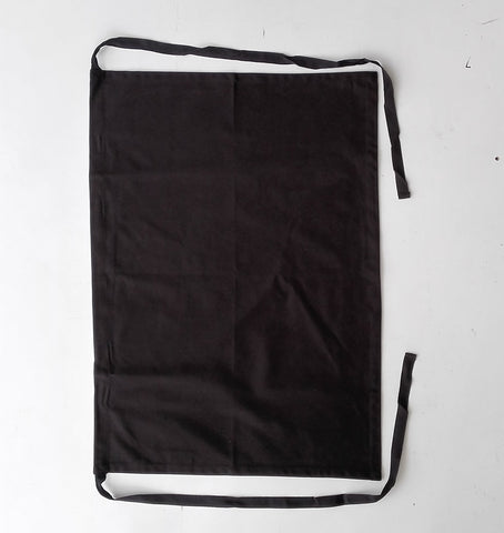 Cotton Drill Three Quarter Apron-No Pocket in Black