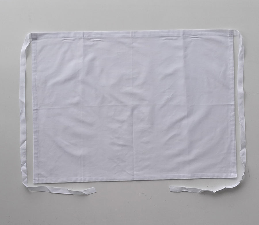 Cotton Drill Three Quarter Apron-No Pocket in White