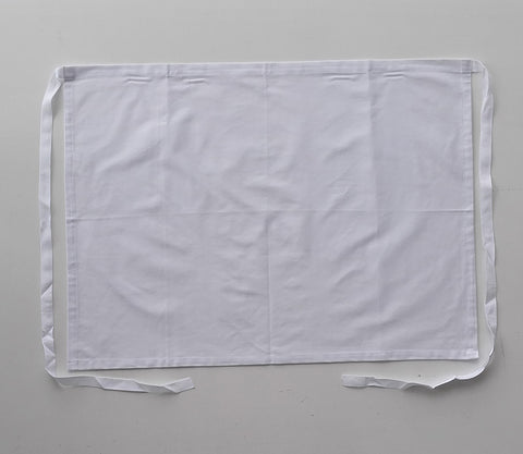 Cotton Drill Three Quarter Apron-No Pocket in White