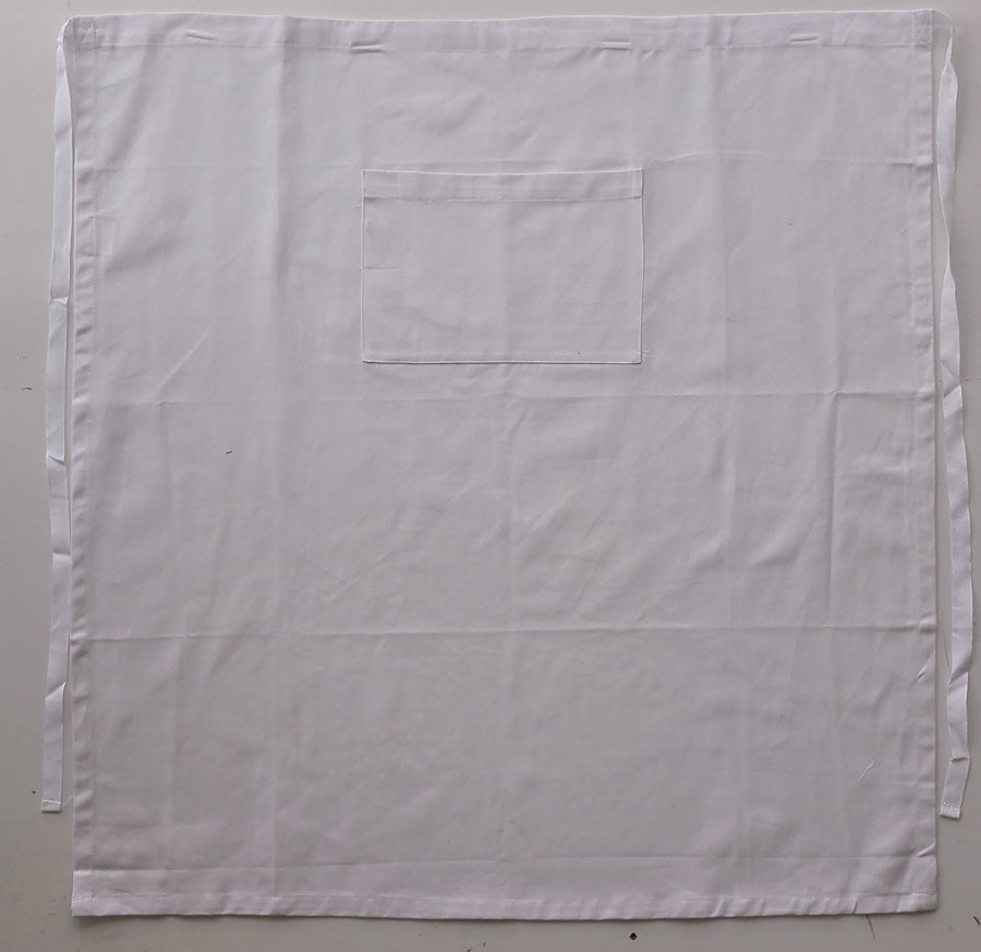 Contton Drill Continental Apron-With Pocket in White