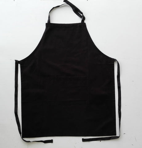 Cotton Drill Full Bib Apron - With Pocket in Black