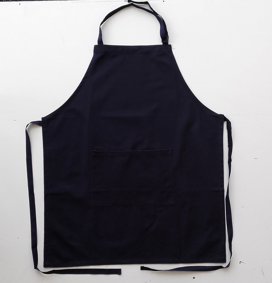 Cotton Drill Full Bib Apron - With Pocket in Navy
