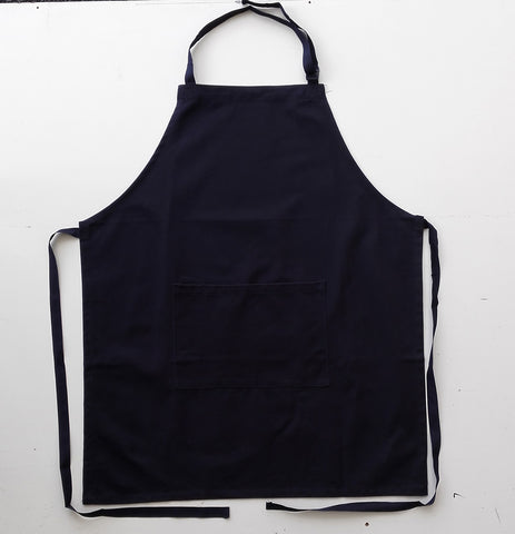 Cotton Drill Full Bib Apron - With Pocket in Navy