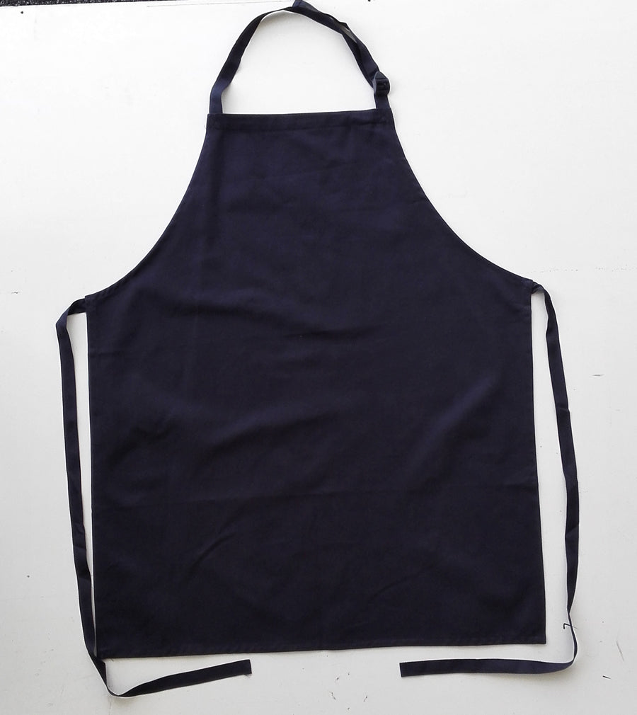 Cotton Drill Full Bib Apron - No Pocket in Navy
