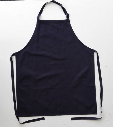 Cotton Drill Full Bib Apron - No Pocket in Navy