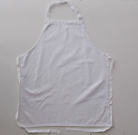 Cotton Drill Full Bib Apron - No Pocket in White