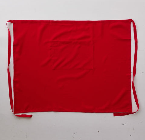 Polyester Drill Half Apron - With Pocket in Red